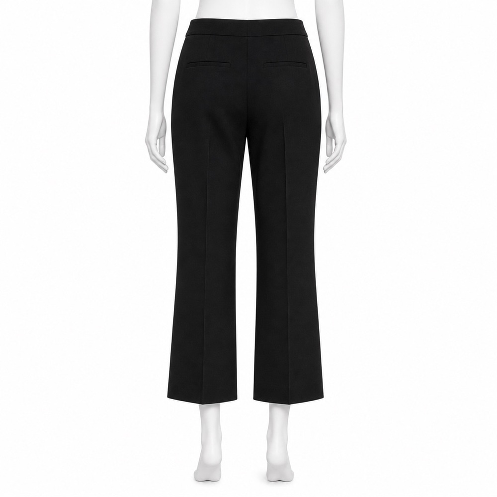 BCBG Max Azria Black Cropped Straight Leg Pants Size 8 Pockets Stretch GERRY - Picture 4 of 11